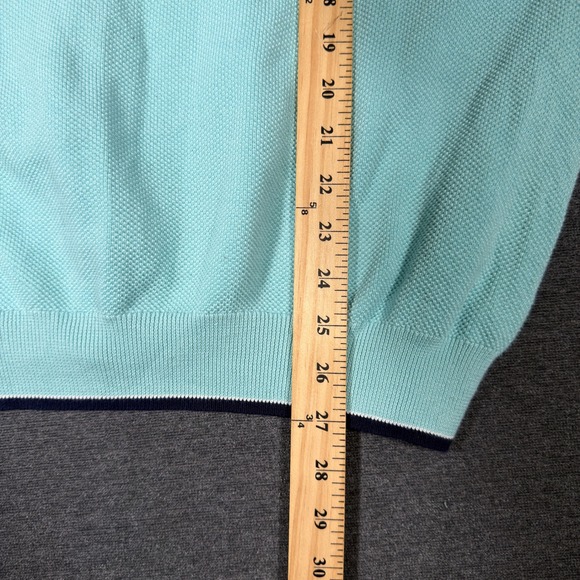 Brooks Brothers Sweater Mens XXL Light Blue Supima Cotton V-Neck Pullover Tennis - Picture 5 of 6